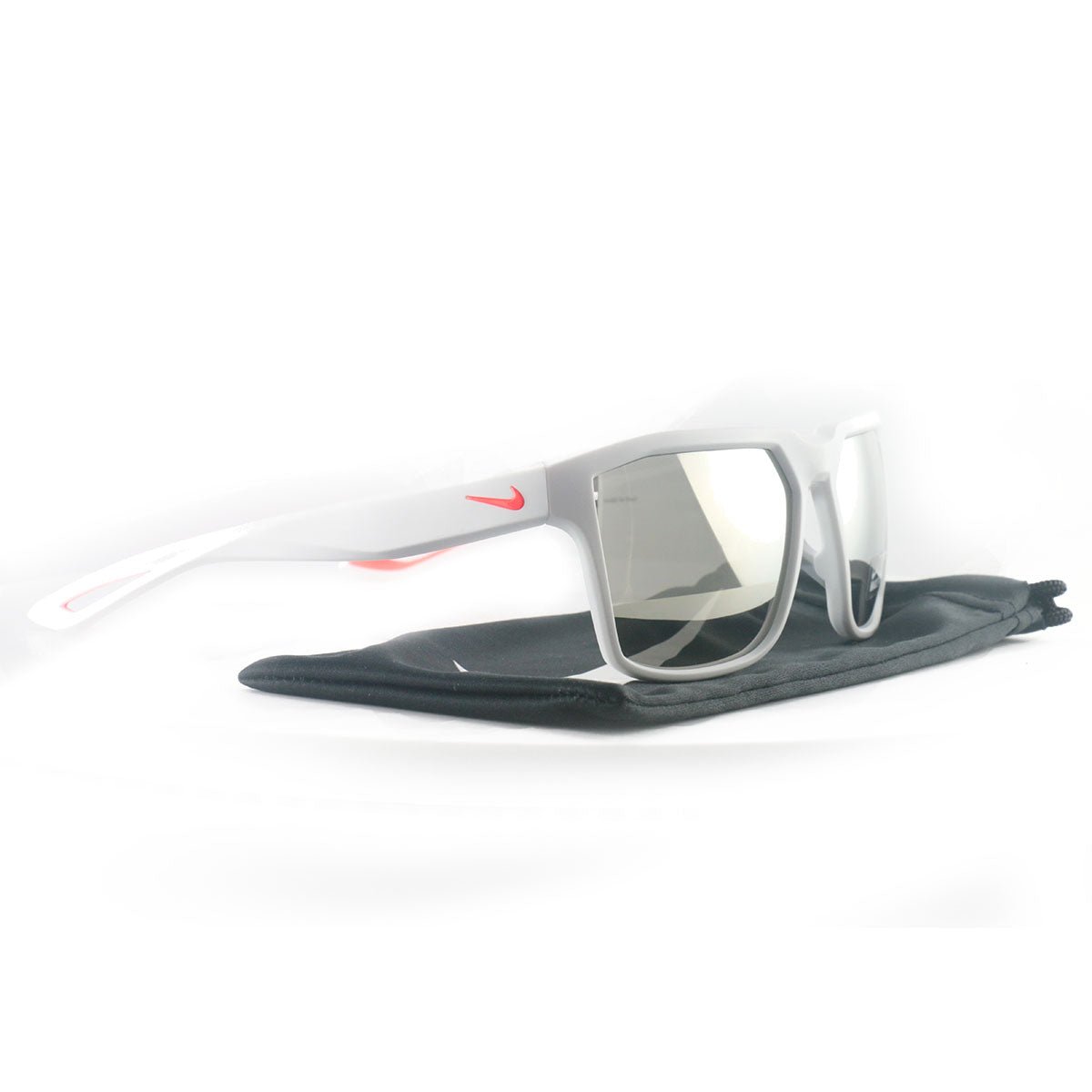 Nike Bandit Men's Sunglasses EV0949 106 Matte White/Bright Crimson 59 17 145 - MegafashionSunglasses