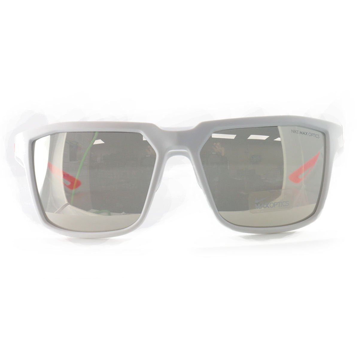 Nike Bandit Men's Sunglasses EV0949 106 Matte White/Bright Crimson 59 17 145 - MegafashionSunglasses