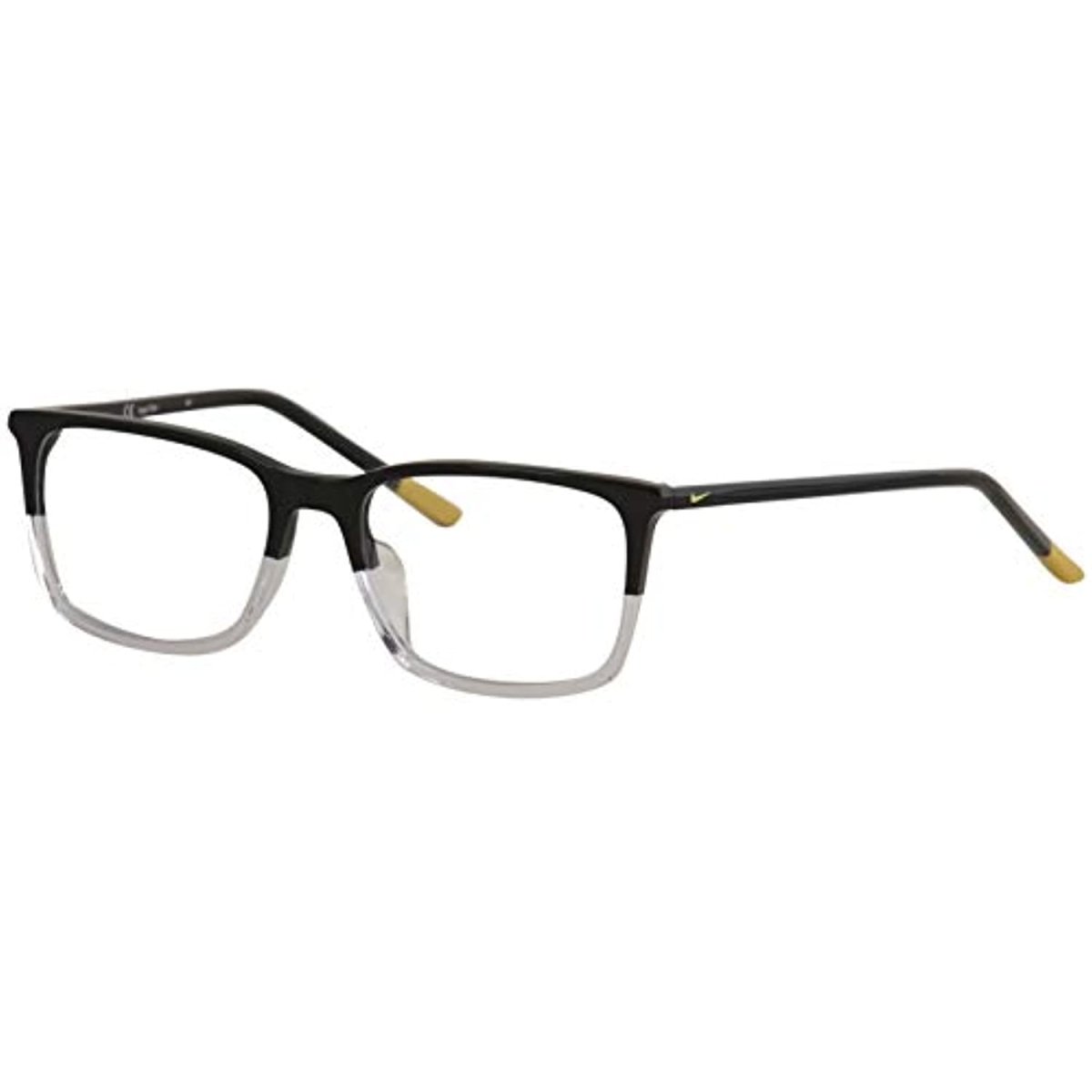 NIKE Eyeglasses Men 7254 012 Black/Clear Rectangle Acetate Full Rim 54 - 18 - 145 - MegafashionMonturas