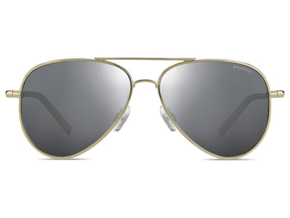 Polaroid For Men Or Womens Sunglasses PLD8015N J5G Gold Grey Silver Pilot Mirror/Polarized - MegafashionSunglasses