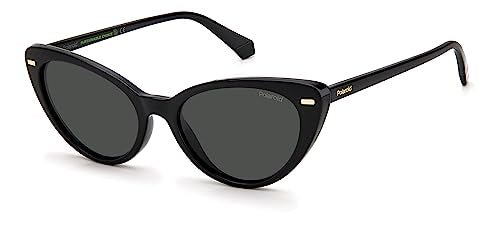 Polaroid Sunglasses Women's PLD 4109/S Cat Eye Sunglasses, Black/Polarized Gray, 52mm,17mm - megafashion11Sunglasses