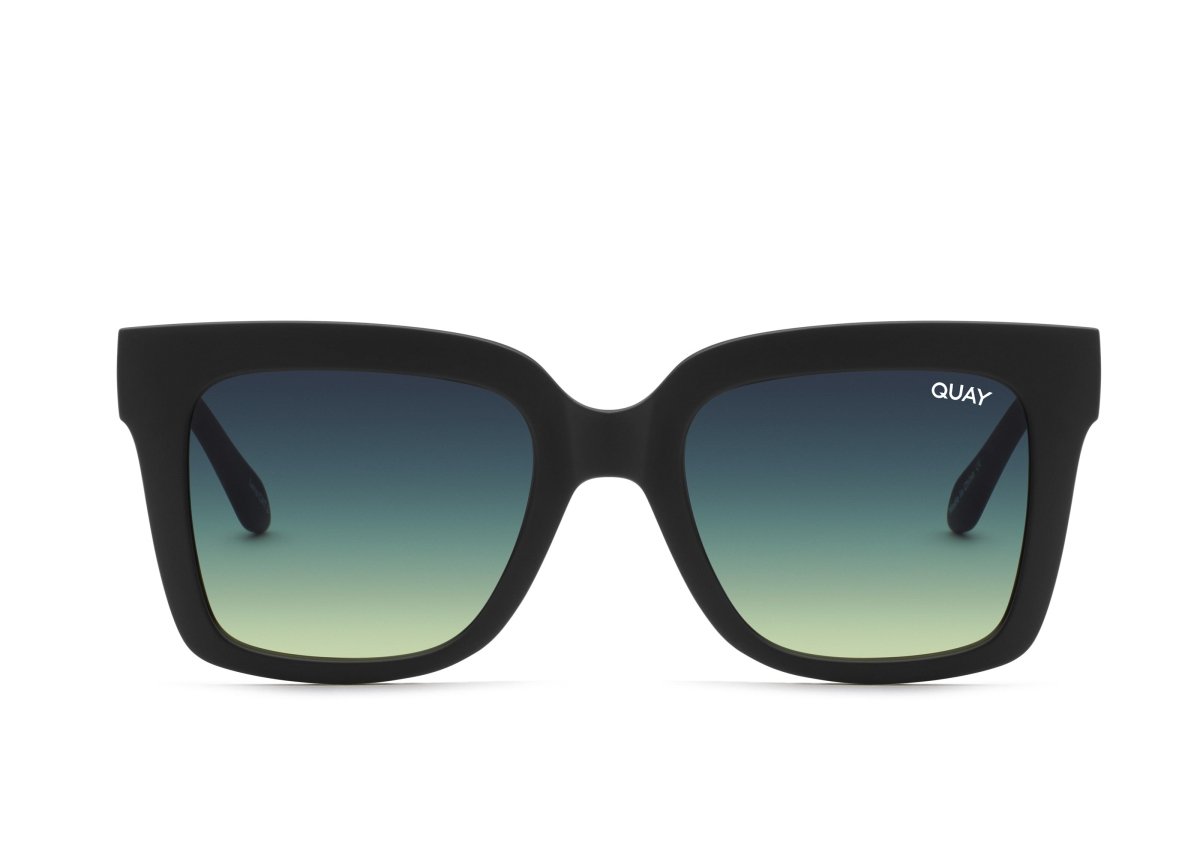 QUAY Sunglasses ICY MATTE BLACK/SMOKE GREEN - MegafashionSunglasses