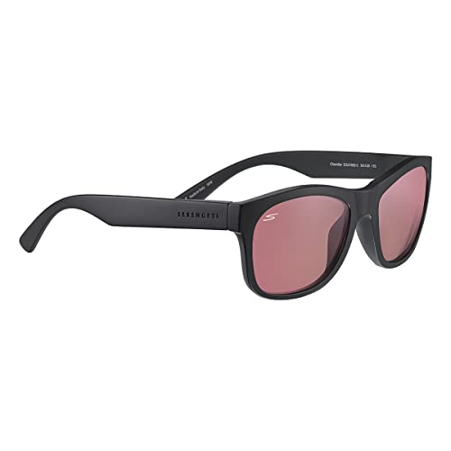 Serengeti Chandler Polarized Square Sunglasses, Matte Black, Medium - MegafashionSunglasses