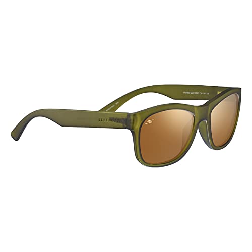 Serengeti Chandler Polarized Square Sunglasses, Rubberised Khaki, Medium - MegafashionSunglasses