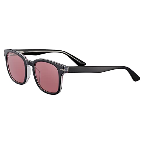 Serengeti Ethan Square Sunglasses, Shiny Black Transparent Layer, Medium - megafashion11Sunglasses
