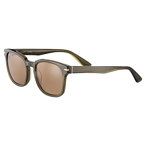 Serengeti Ethan Square Sunglasses, Shiny Crystal Dark Green, Medium - MegafashionSunglasses