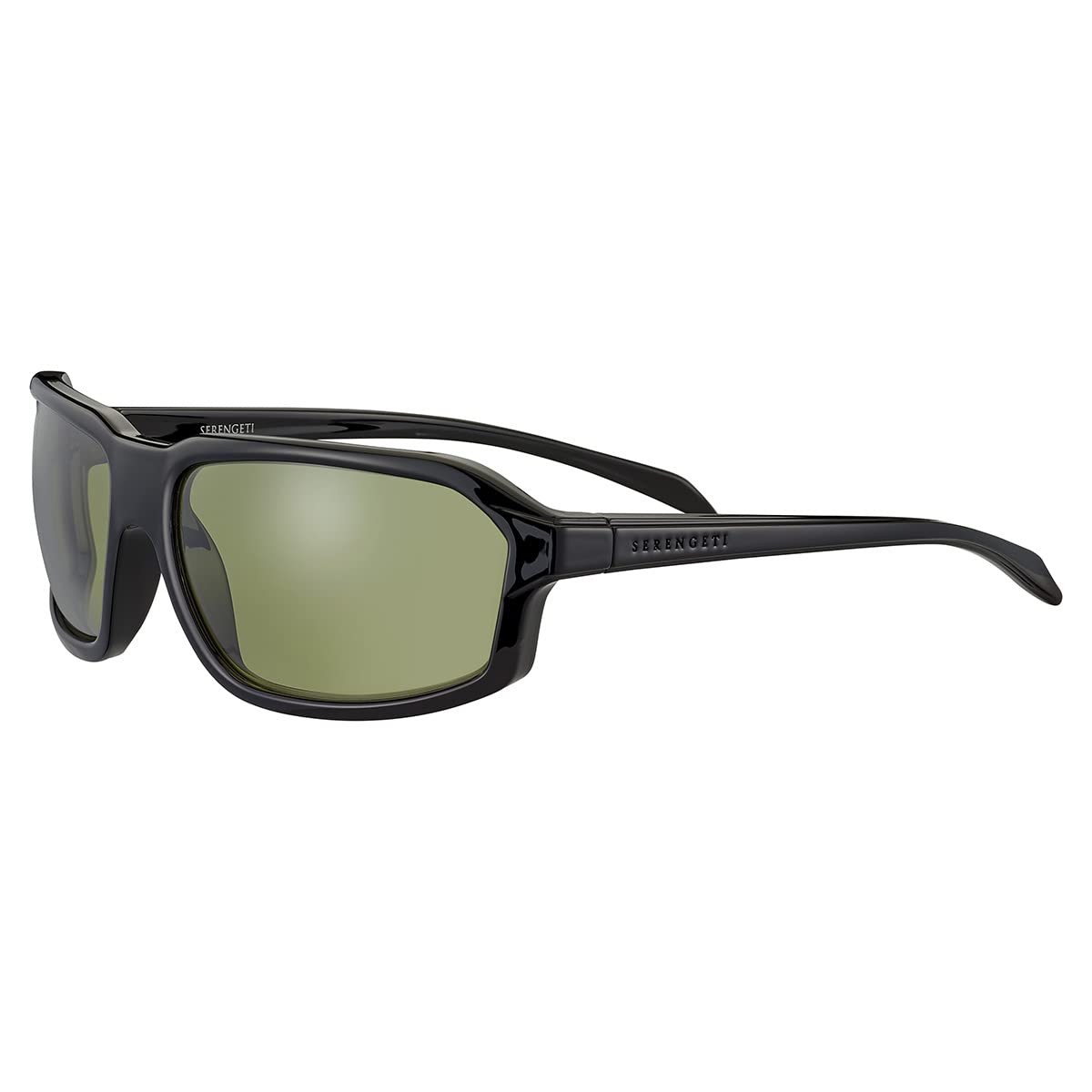 Serengeti Hext Sunglasses (Shiny Black Transparent Layer -Saturn Non Polarized 555nm Green) - megafashion11Sunglasses