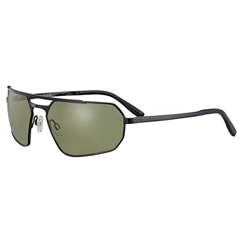 Serengeti Hinkley Sunglasses (Shiny Black Transparent -Saturn Polarized 555nm Green) - megafashion11Sunglasses