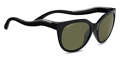 Serengeti Lia 8576 - Shiny Black/Shiny Silver, Polarized 555nm Lenses - MegafashionSunglasses