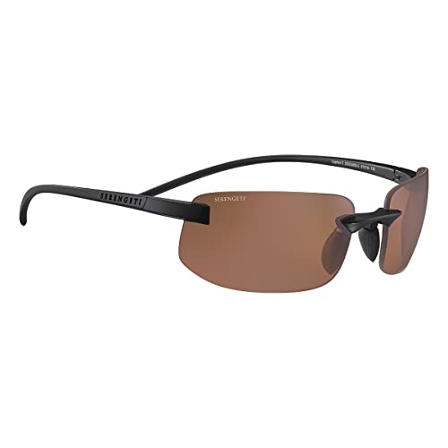 Serengeti Lupton Small Oval Sunglasses, Matte Black - MegafashionSunglasses