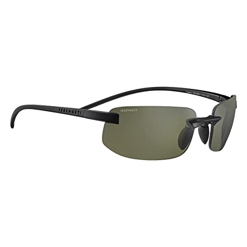 Serengeti Lupton Small Oval Sunglasses, Matte Black - MegafashionSunglasses