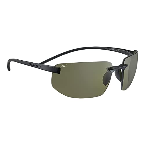 Serengeti Men's Lupton Oval Sunglasses, Matte Black, Medium - MegafashionSunglasses