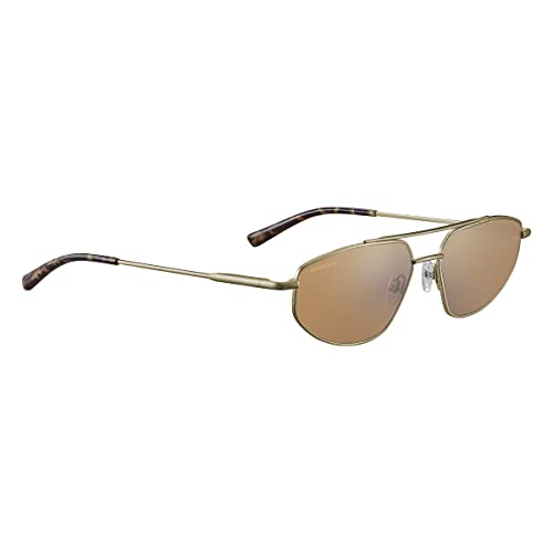 Serengeti Men's Marlon Polarized Rectangular Sunglasses, Matte Light Gold - MegafashionSunglasses