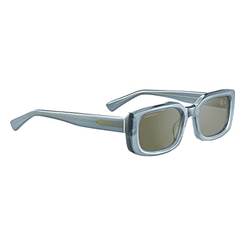 Serengeti Nicholson Polarized Rectangular Sunglasses, Shiny Crystal Blue, Small - MegafashionSunglasses