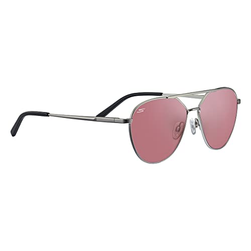 Serengeti Odell Rectangular Sunglasses, Matte Silver, Medium - MegafashionSunglasses