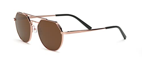 Serengeti Shelby Polarized Round Sunglasses, Shiny Light Rose Gold, Medium - megafashion11Sunglasses