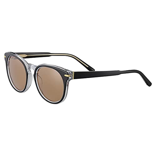 Serengeti Women's HAVAH Square Sunglasses, Shiny Black Transparent Layer, Small - megafashion11Sunglasses