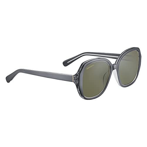 Serengeti Women's Hayworth Polarized Rectangular Sunglasses, Shiny Crystal Grey, Small - megafashion11Sunglasses