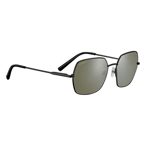 Serengeti Women's LOY Polarized Square Sunglasses, Shiny Black, Large - megafashion11Sunglasses