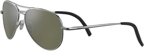 Serengetti Men/Women Sunglasses Carrara Small Shiny Silver/Green Polarized - megafashion11Sunglasses
