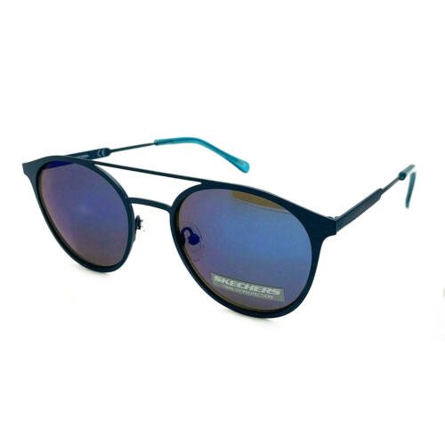 Skechers Sunglasses for women Round Blue Metal - Blue mirrored 100%UV 51 20 145 - MegafashionSunglasses