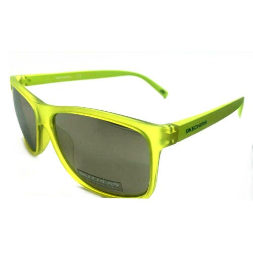 Skechers Sunglasses Men SE6015S 94C Rectangle Neon Yellow/Grey Mirrored 100%UV - MegafashionSunglasses