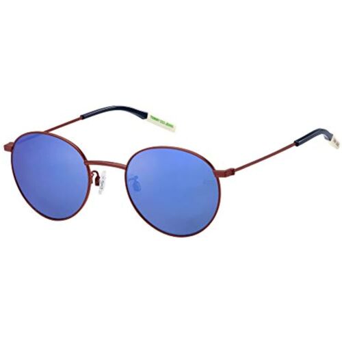 Tommy Jeans Men Sunglasses TJ 0030/S Matte Burgundy/Blue Metal Round UV400 50 - 21 - MegafashionSunglasses