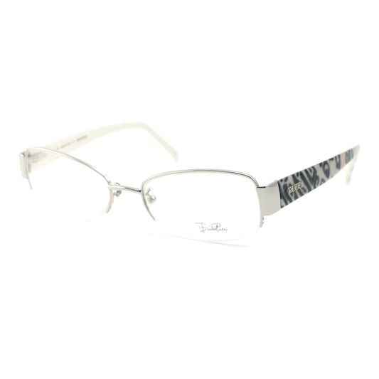 Emilio Pucci Womens Eyeglasses EP2132 045 Silver/White 53 18 135 Semi Rimless Ova