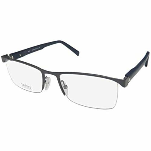 Smith Men half Frames Eyeglasses 1081 13L Metal Matt Grey Blue 54 19 145
