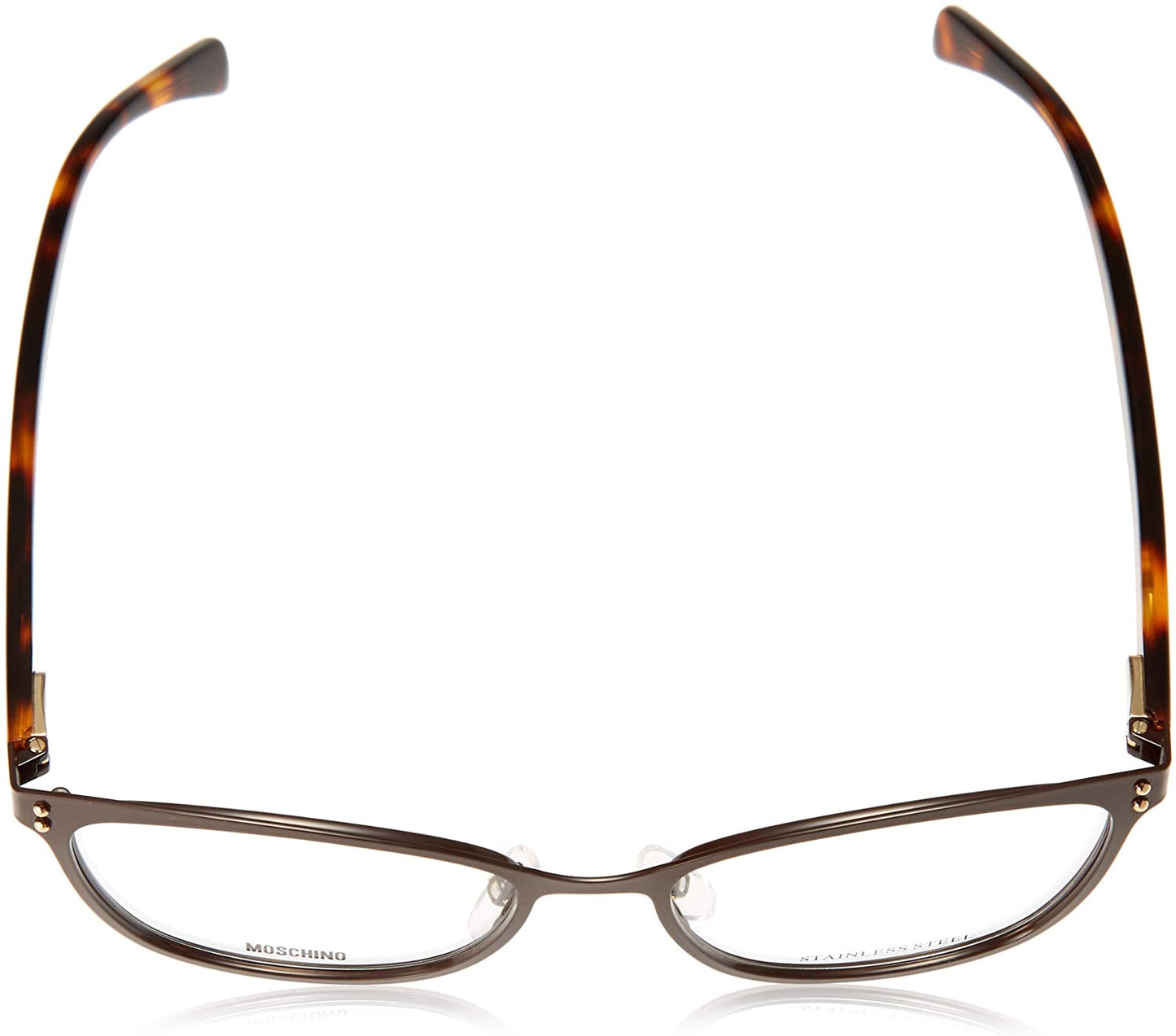 Men/Womens Metallic Frame Eyeglasses Moschino 511 09Q Brown 53 17 145