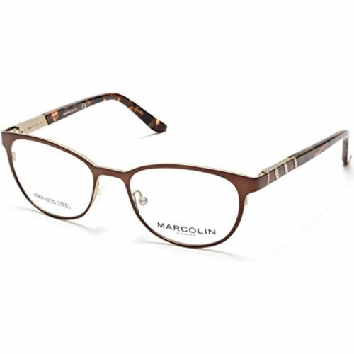 Eyeglasses Marcolin Womens MA 5013 046 Matte Light Brown cat eye 52-17-135