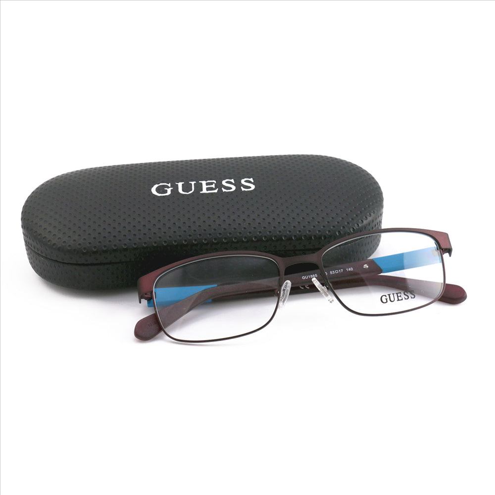 Guess Eyeglasses For Men-Womens GU1865 53070 Wine/Blue 53 17 140 Square