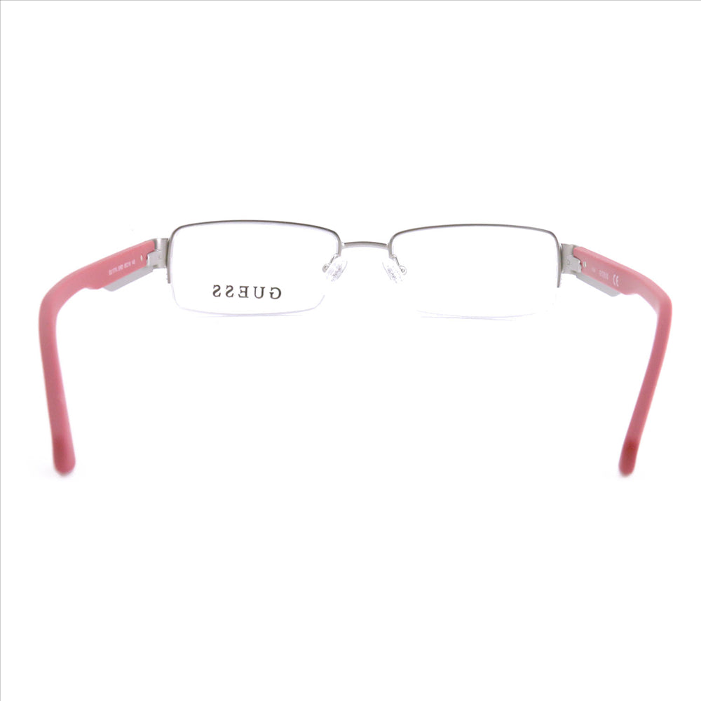 Guess Men Eyeglasses GU 1774 SIRD Silver/Red 55 18 145 Semi Rimless Rectangle