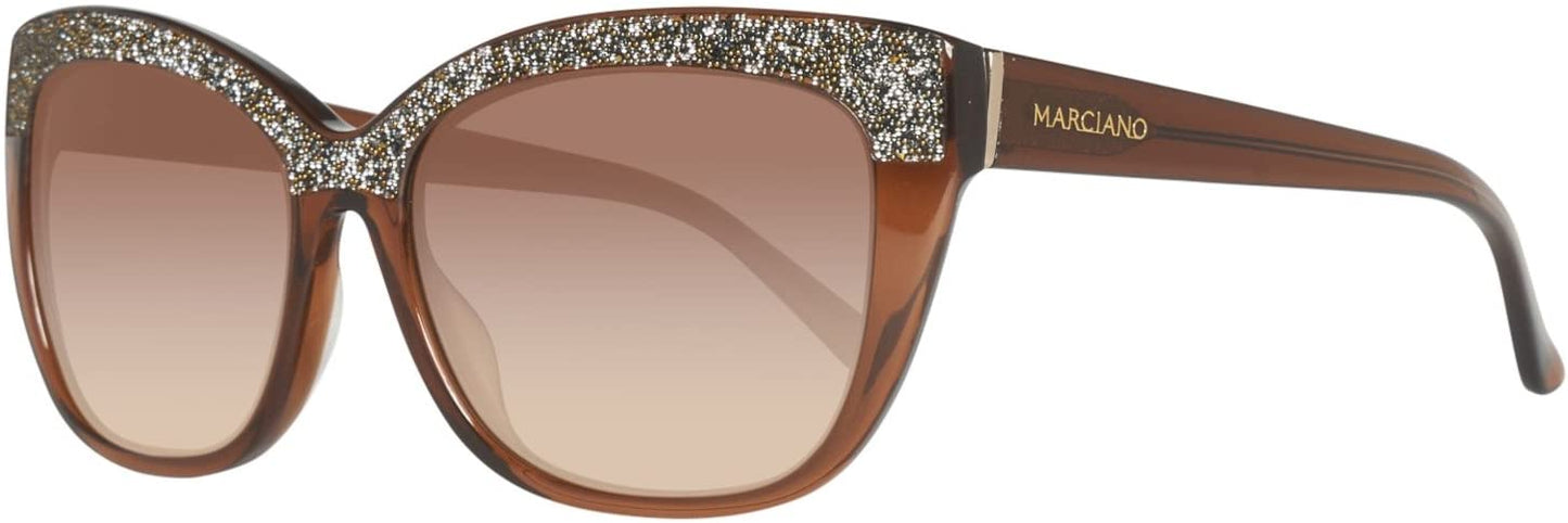 Guess By Marciano Woman Sunglasses GM0730-50F Cat Eye Brown/Brown 55 16 135