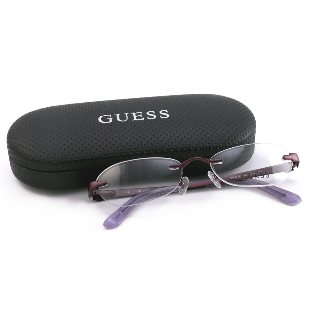 Guess Eyeglasses Womens GU2338 PUR Purple 53 17 135 Rimless Oval