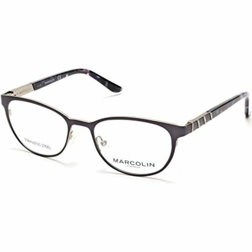 Eyeglasses Marcolin rounded Womens MA 5013 091 matte blue 50-17-135