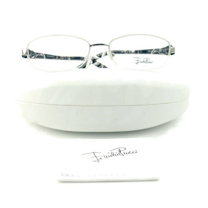 Emilio Pucci Womens Eyeglasses EP2146 045 Silver/White 52 17 135 Semi Rimless Ova