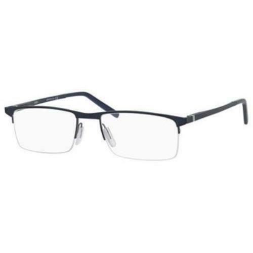 Womens/Men Metal Eyeglasses Rectangular Made in Italy Matte Blue Safilo 53 18 140