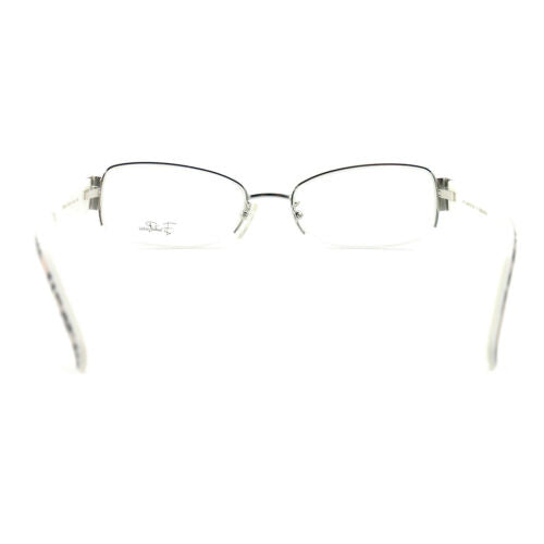 Emilio Pucci Womens Eyeglasses EP2132 045 Silver/White 53 18 135 Semi Rimless Ova