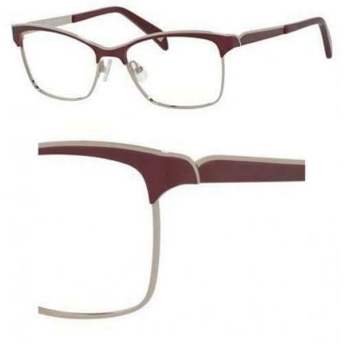 Womens Frame Eyeglasses semi Liz Claiborne L635 Matte Burgundy Silver 53 16 135