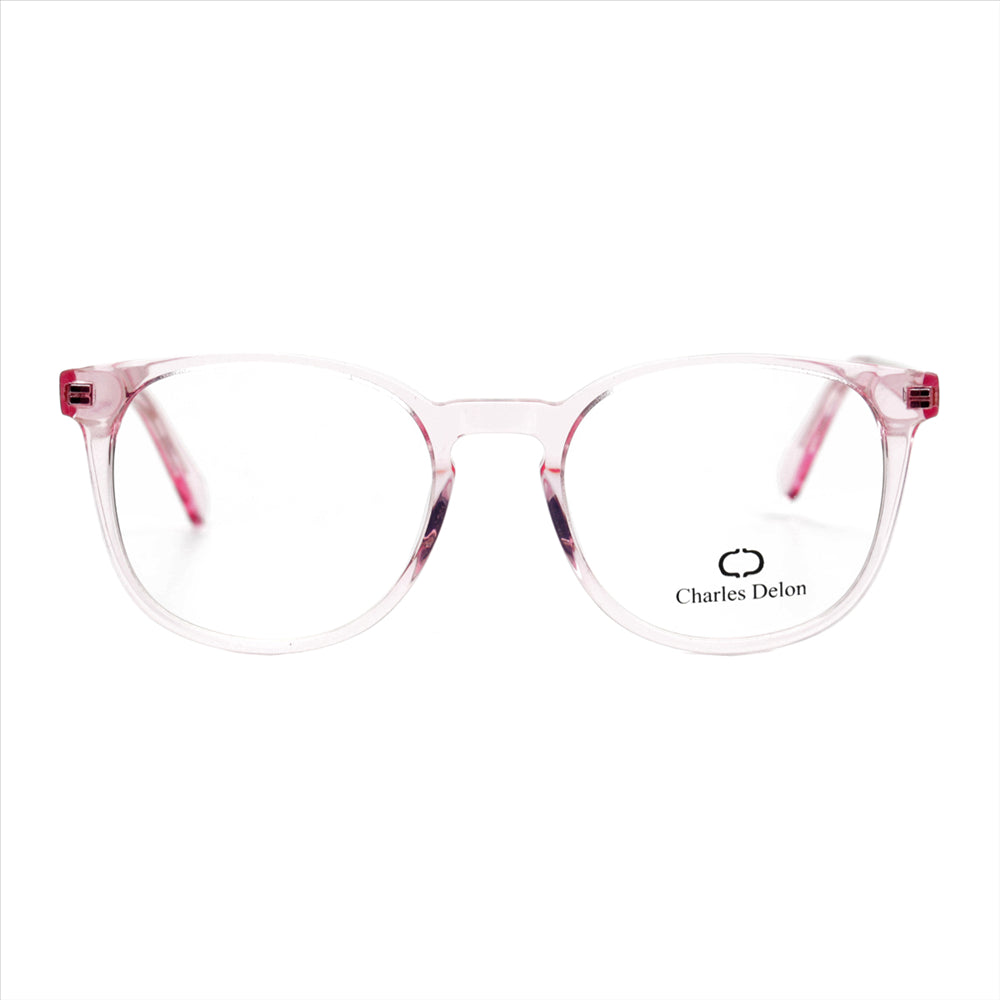 Eyeglasses Men or Womens Clear pink Round 51 20 140 by Charles Delon Round