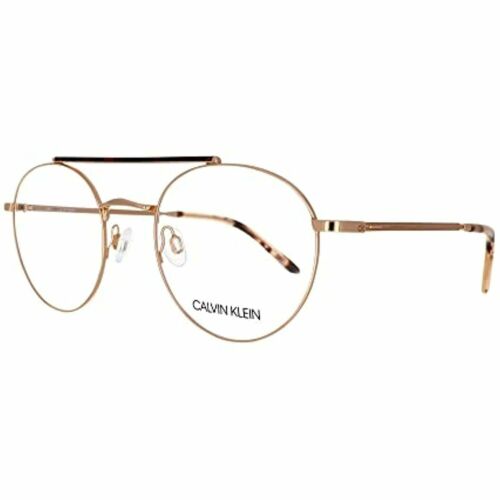 Calvin Klein Women Eyeglasses CK20126 Rose Gold Round/Aviator Metal 51-21-145