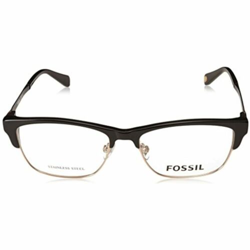Men/Womens Semi Rimless Frame Eyeglasses Fossil 7026 0807 Rectangle Black