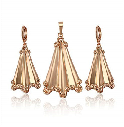 Charles Delon Copper CZ Pendant Earrings Set for Womens Jewerly Sets - megafashion11Jewelry