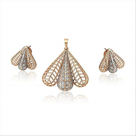 Charles Delon Copper CZ Pendant Earrings Set for Womens Jewerly Sets - megafashion11Jewelry