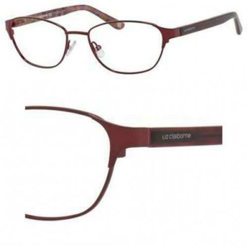 Womens Metallic Frame Eyeglasses Liz Claiborne 639 LHF Opal Burgundy 53 17 135