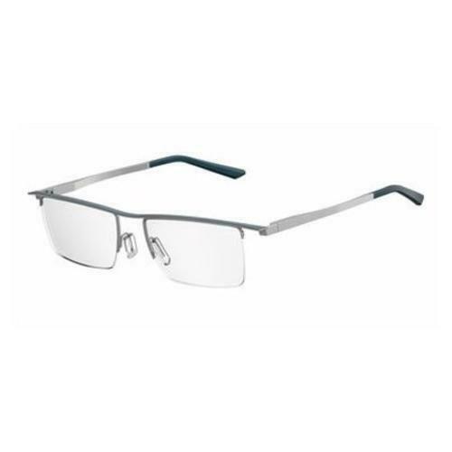 Elasta Men Made in Italy Metal Frame Eyeglasse Half-Rim Blue Ruthenium 52 17 140 - megafashion11Monturas