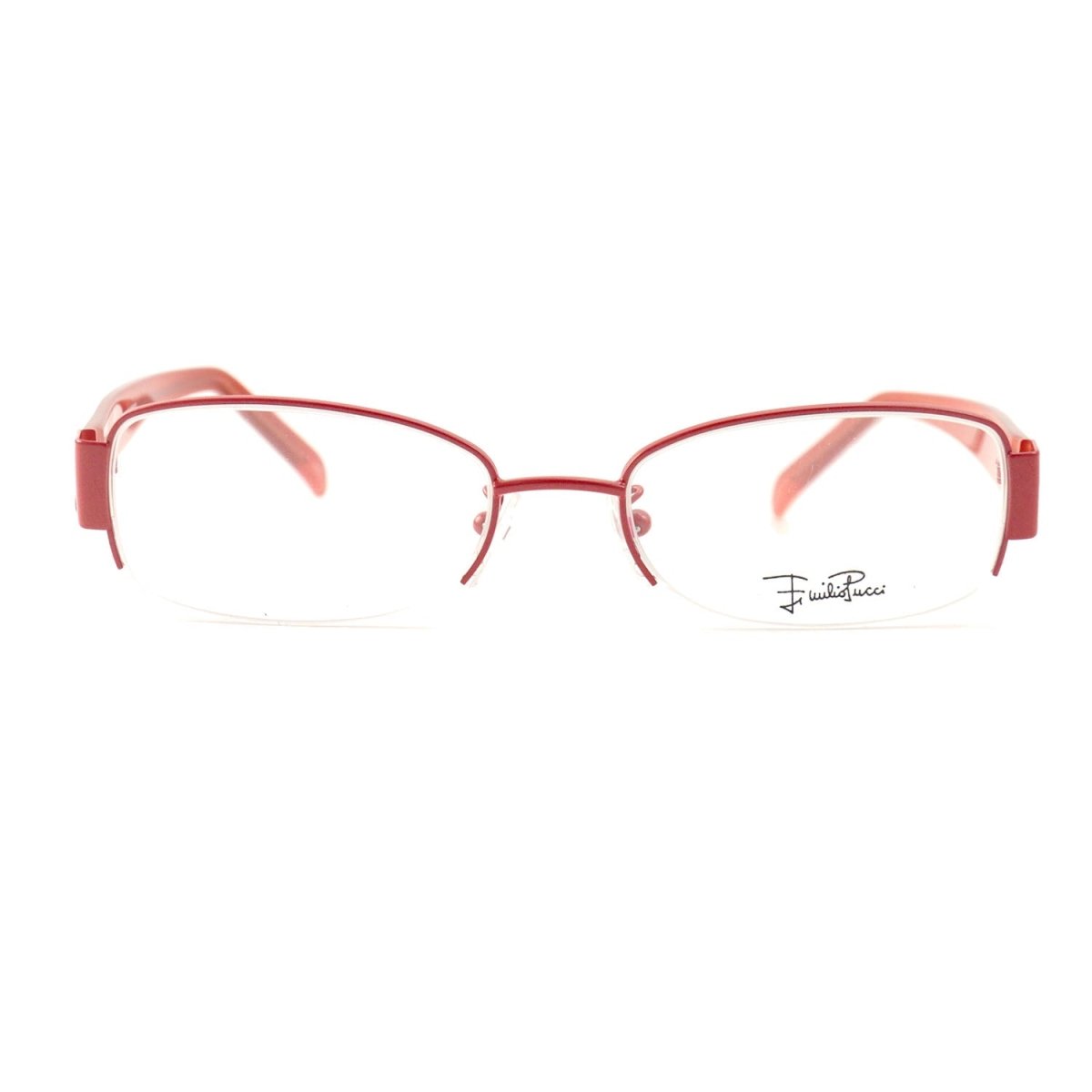 Emilio Pucci Womens Eyeglasses EP2132 800 Orange 53 18 135 Semi Rimless Oval - megafashion11Monturas