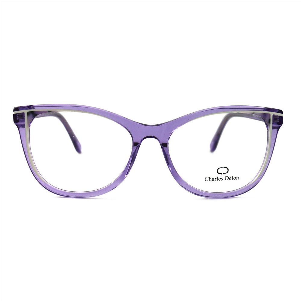 Eyeglasses for Womens Clear Purple Cat Eye 53 17 140 by Charles Delon - megafashion11Monturas