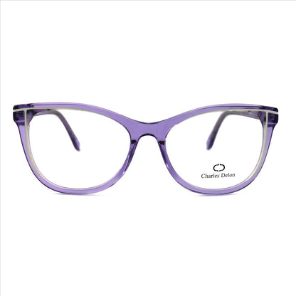 Eyeglasses for Womens Clear Purple Cat Eye 53 17 140 by Charles Delon - megafashion11Monturas